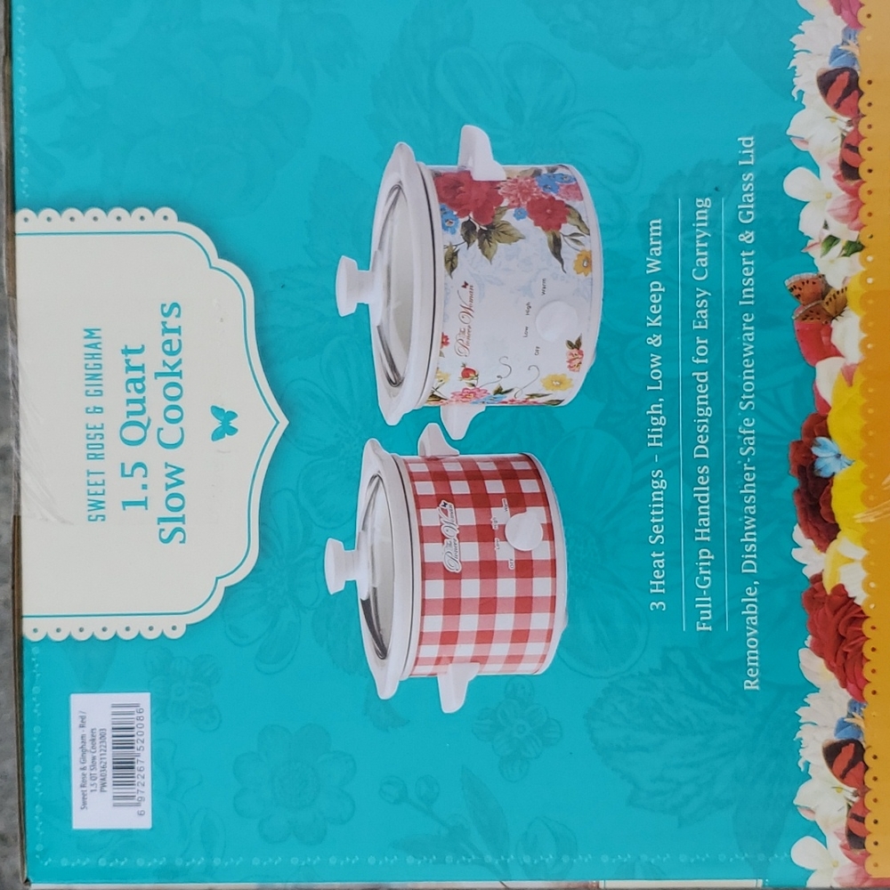 Pioneer woman set of 2, 1.5 quart slow cookers